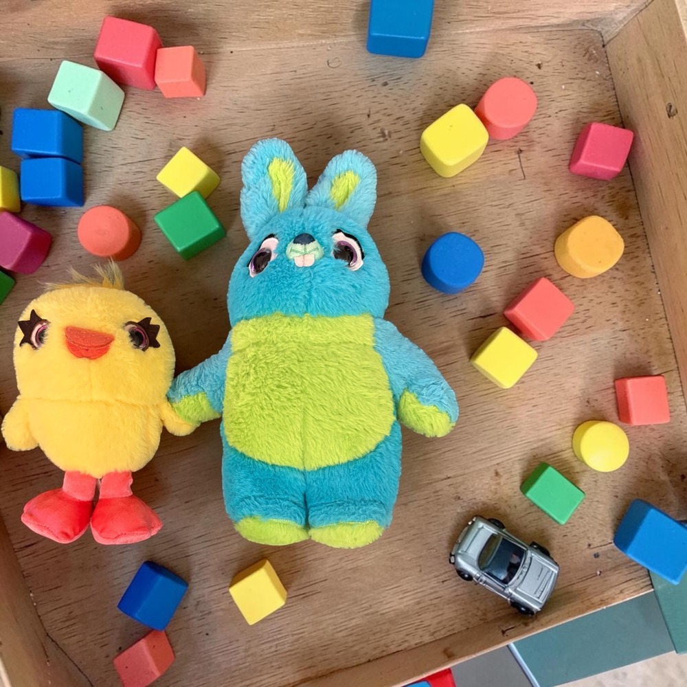 Disney Pixar Toy Story 4 Ducky and Bunny Plush Set Connected Hands Just Play